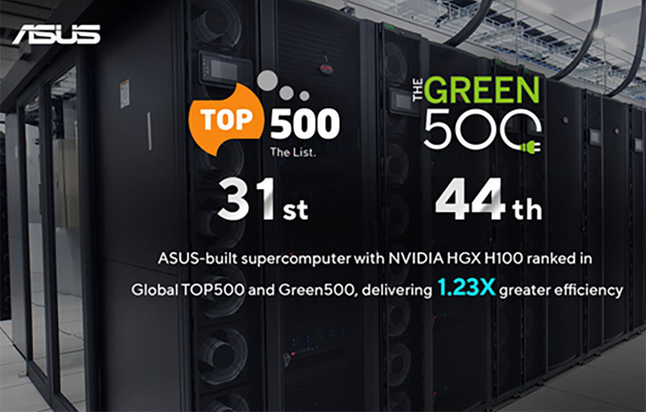 ASUS emerges as leading supercomputing building blocks provider; helps build 45.82 PetaFLOPS supercomputer